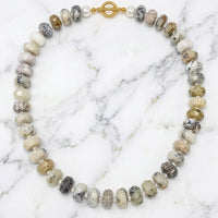 The "Faceted Lemon Pepper Jasper" Rhondelle Necklace