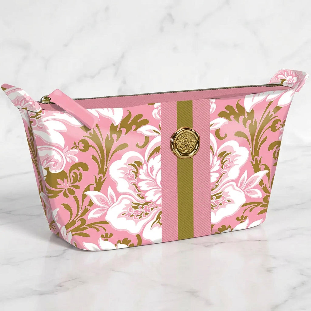 The "Pink Damask" Cosmetic Bag