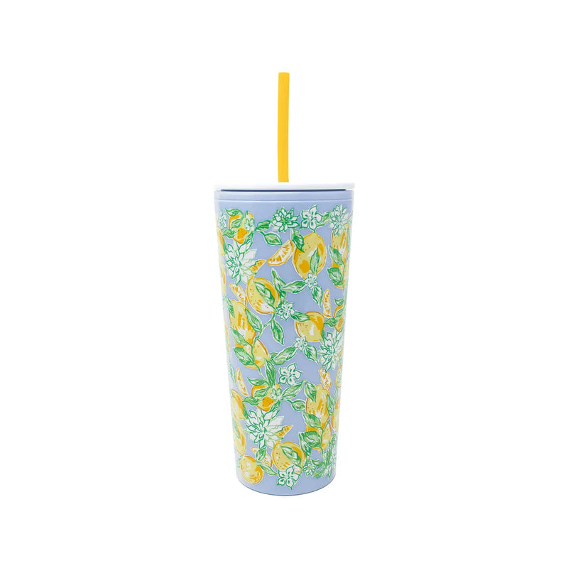 The "Make Lemonade" Tumbler with Straw by Lilly Pulitzer