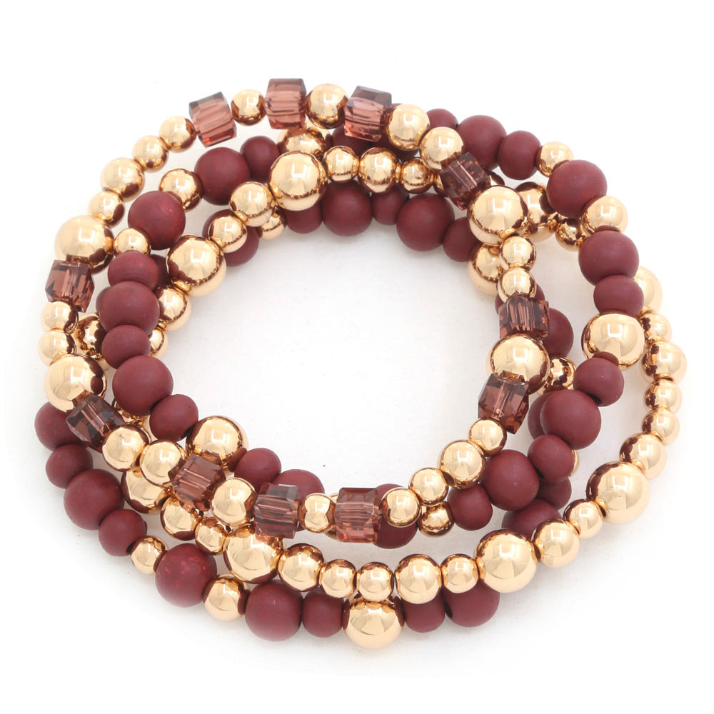 The "Burgundy Queen" Bracelet Set