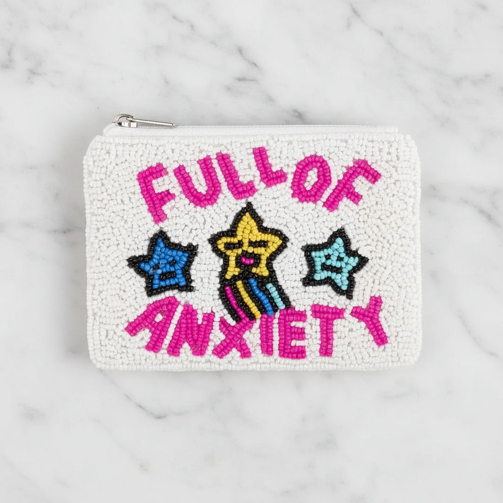 The "Full of Anxiety" Beaded Pouch