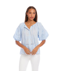 The "Powder Blue" Embroidered Top