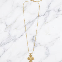 The "Fleur Cross & Mary" Necklace