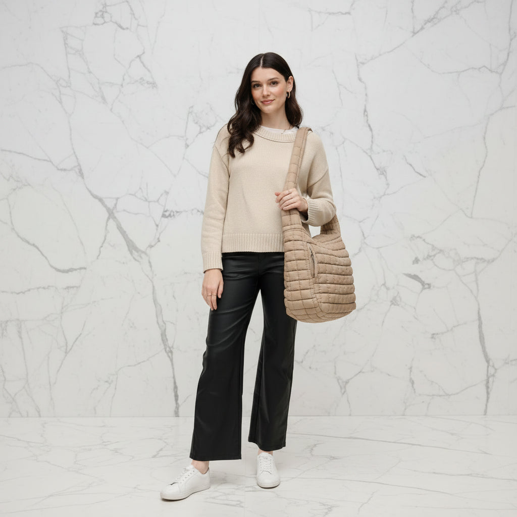 The "Leda" Quilted Nylon Puffer Hobo
