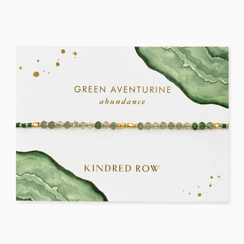 The "Green Adventurine - Abundance Gemstone" Stacking Bracelet