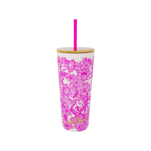 The “Unforgettable Pink” Tumbler with Straw by Lilly Pulitzer