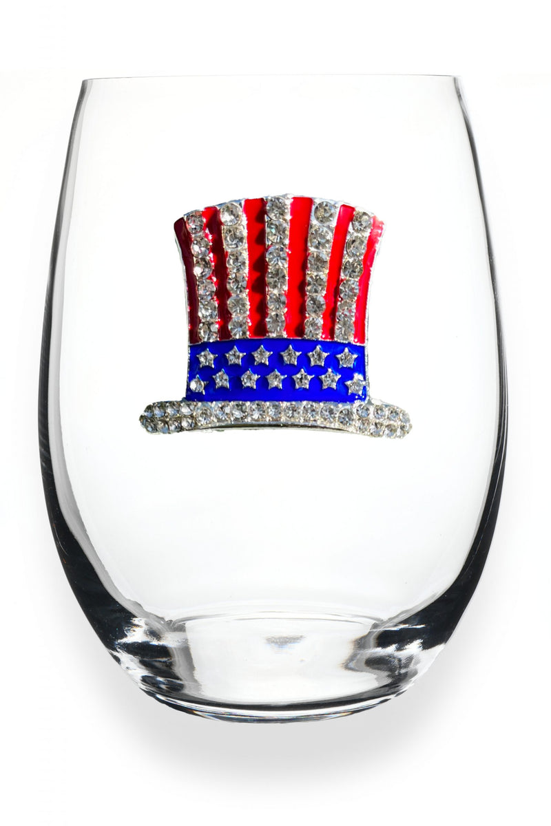 The "Uncle Sam" Stemless Wine Glass