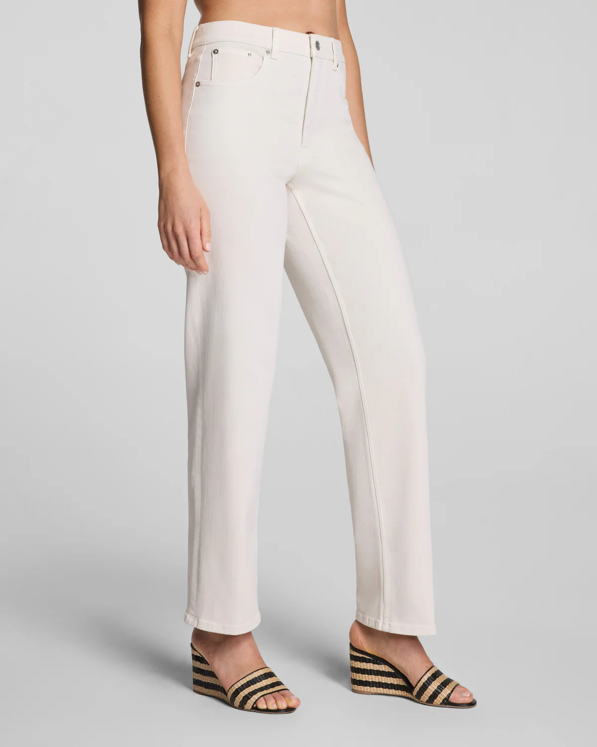 The "Alabaster" SPANXshape® Authentic 360 90s Straight Leg Jeans by SPANX
