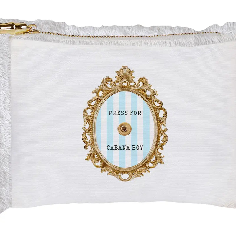 The "Press for Cabana Boy" Flat Zip Pouch