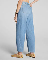 The "Seaside Blue" SPANXsupersmooth® Authentic 360 Lightweight Utility Barrel Leg Jeans by SPANX