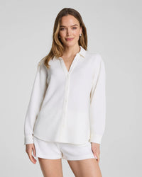 The "Powder" SPANX AirEssentials® Oversized Button Down by SPANX