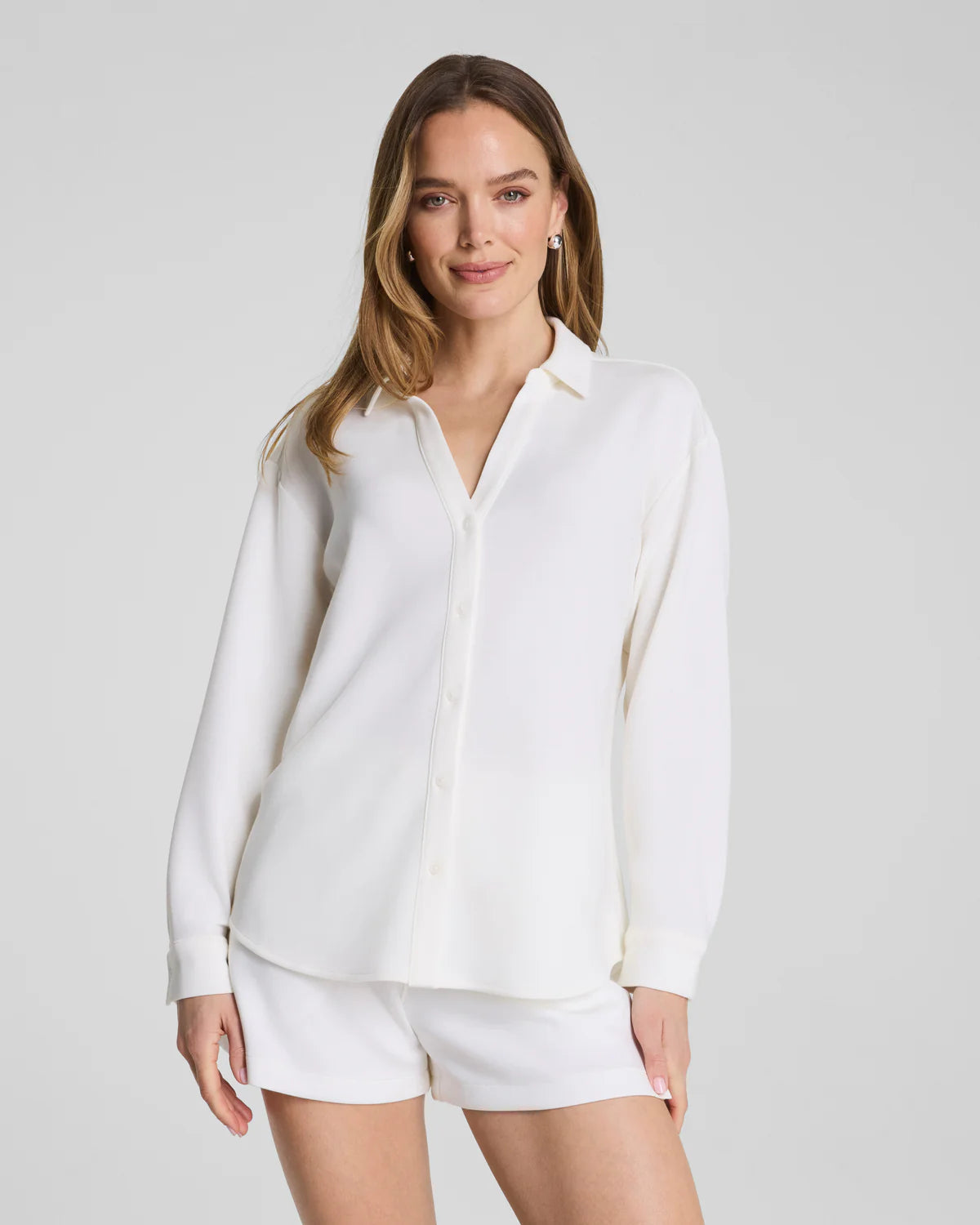 The "Powder" SPANX AirEssentials® Oversized Button Down by SPANX