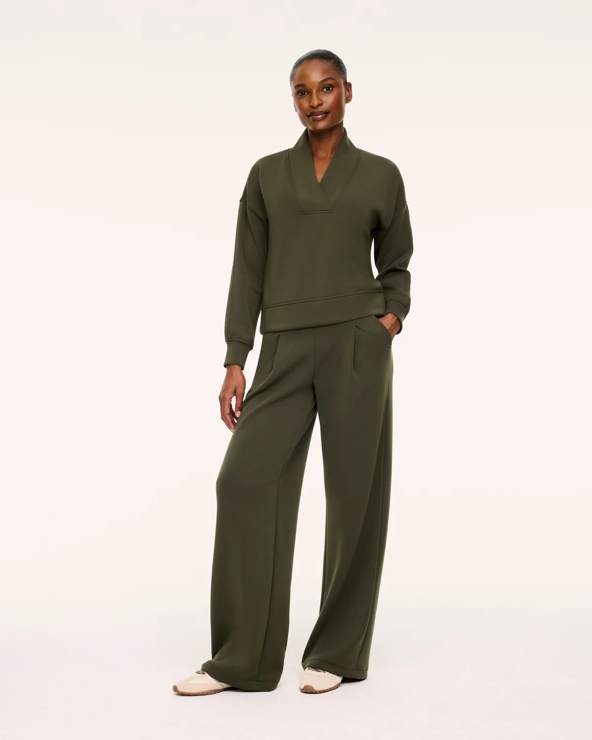 The "Monastera" AirEssentials® Pleated Wide Leg Pant by SPANX