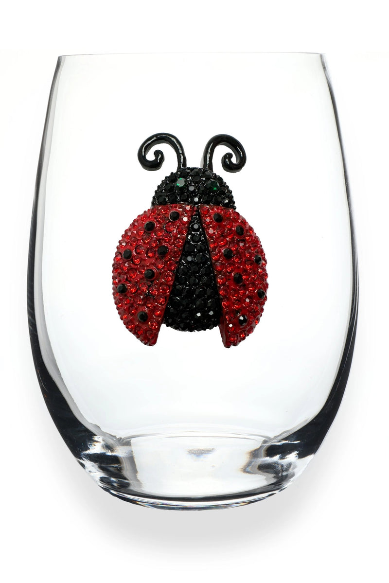 The "Ladybug" Stemless Wine Glass