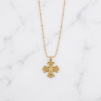 The "Fleur Cross & Mary" Necklace