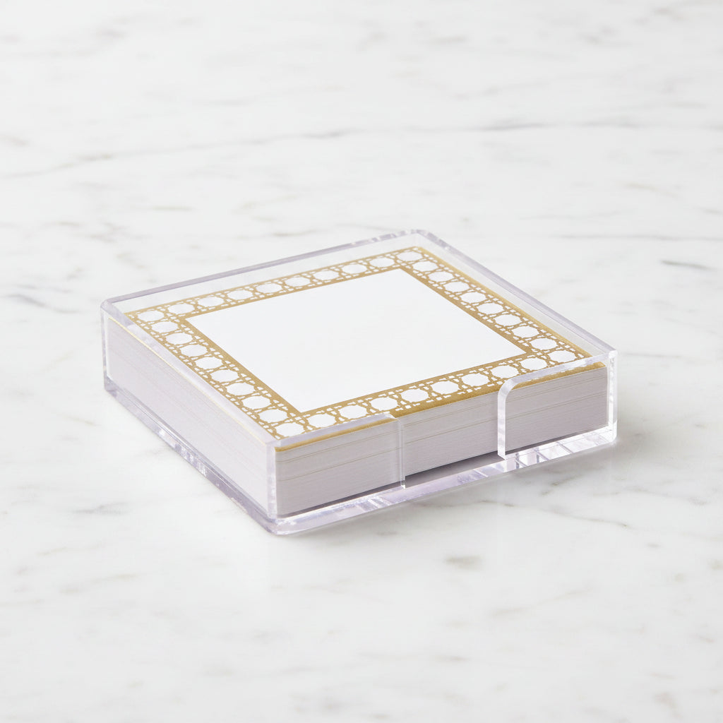 The "Gold Caning" Acrylic Note Set by Lilly Pulitzer