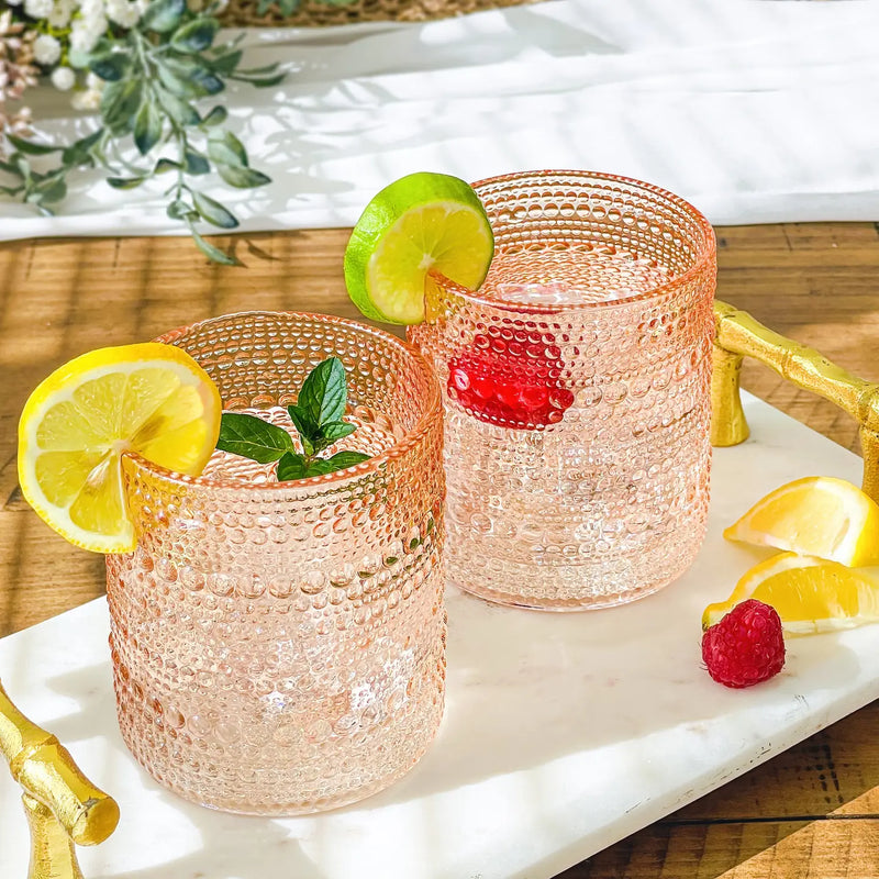 The "Textured Beaded" Old Fashioned Glass