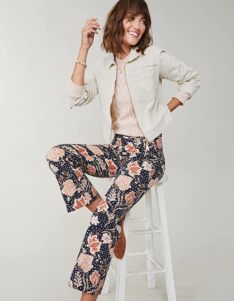 The "Starry Floral" Maren Kick Flare Pant by Spartina 449