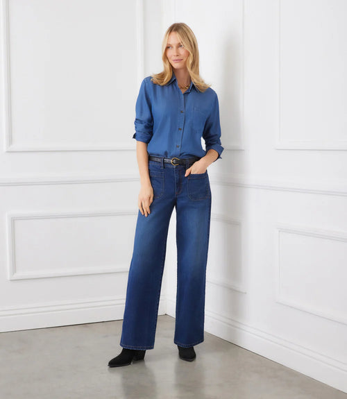The "Chambray" Ruched Top