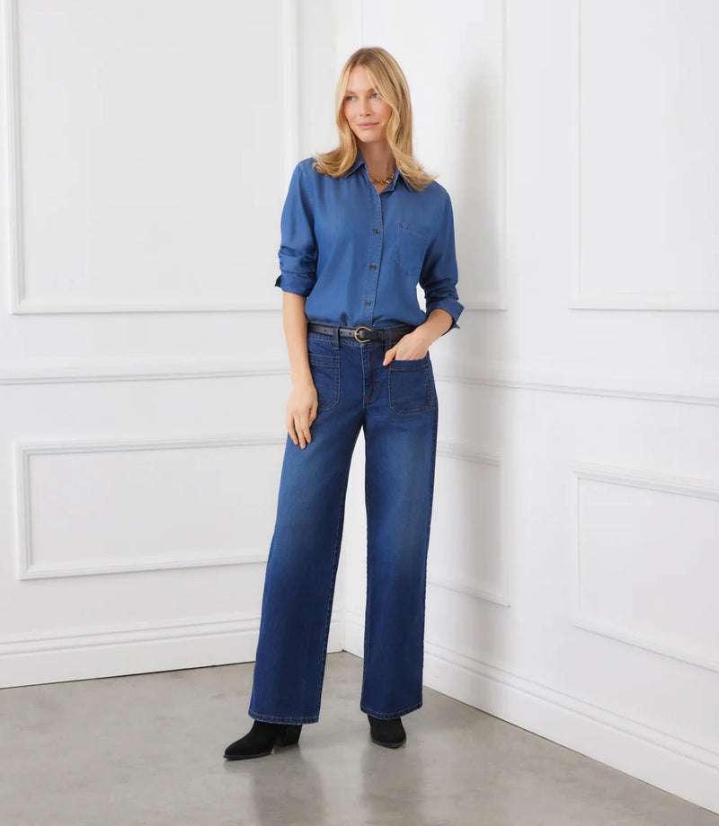 The "Chambray" Ruched Top