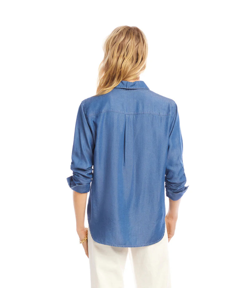 The "Chambray" Ruched Top