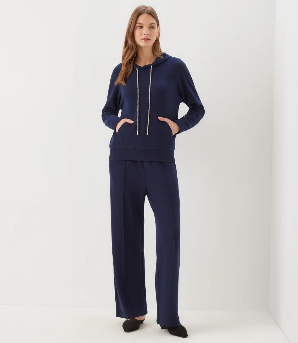 The "Navy" Drawstring Pintuck Pant