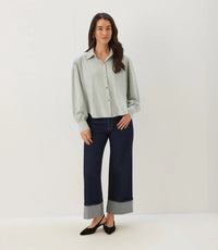 The "Powder Blue" Faux Suede Blouse