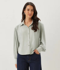 The "Powder Blue" Faux Suede Blouse