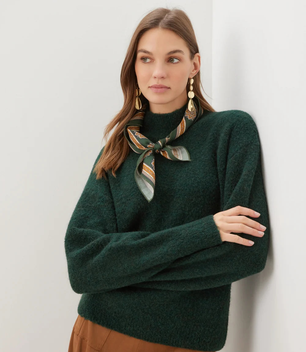 The "Pine & Gold" Satin Scarf