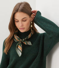The "Pine & Gold" Satin Scarf