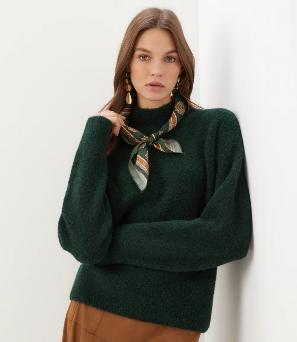The "Pine & Gold" Satin Scarf