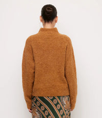 The "Camel" Mock Neck Boucle Sweater