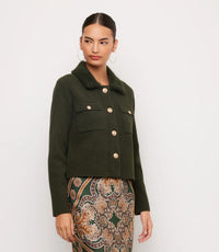The "Forest Green" Collared Sweater Jacket