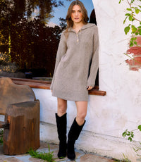 The "Wheat" Cable Knit Sweater Dress
