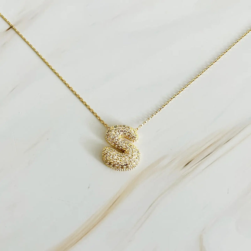 The "Crystal Bubble" Initial Necklace