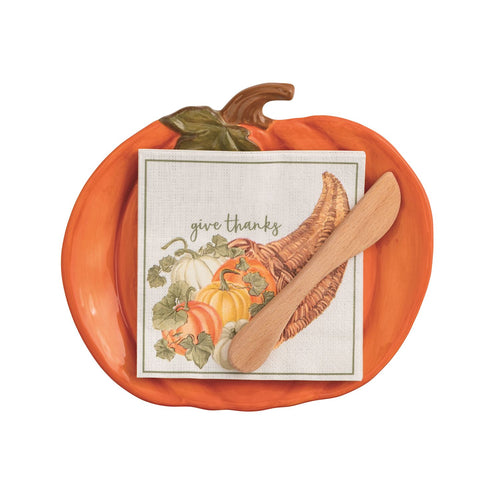 The "Pumpkin" Plate and Napkin Set