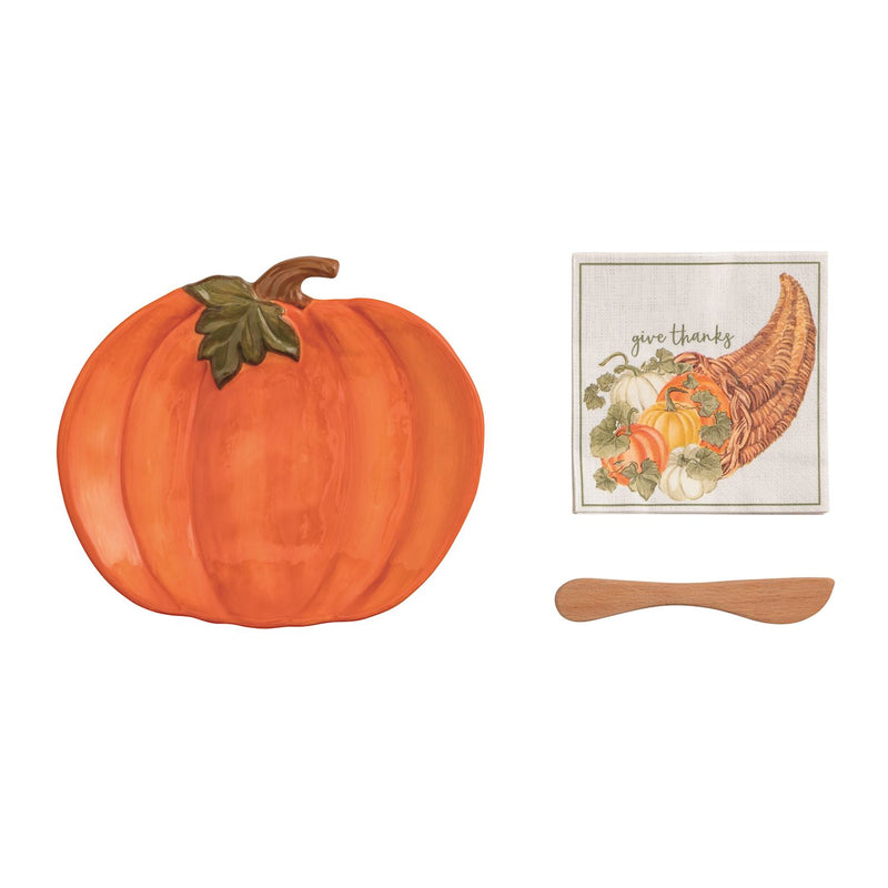 The "Pumpkin" Plate and Napkin Set