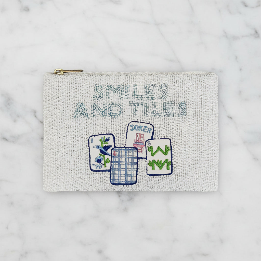 The "Smiles and Tiles" Beaded Pouch