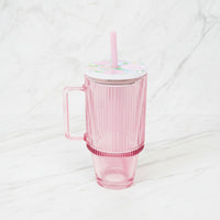 The "Glass Tumbler with Straw" by Lilly Pulitzer
