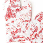 The "Santa Toile" Oven Mitt Set