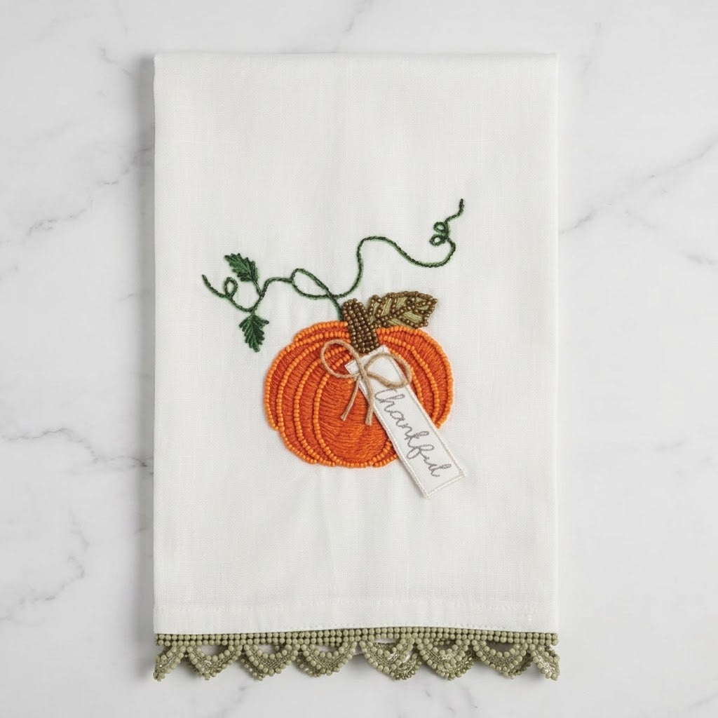 The "Fall" Embroidered Decorative Towel