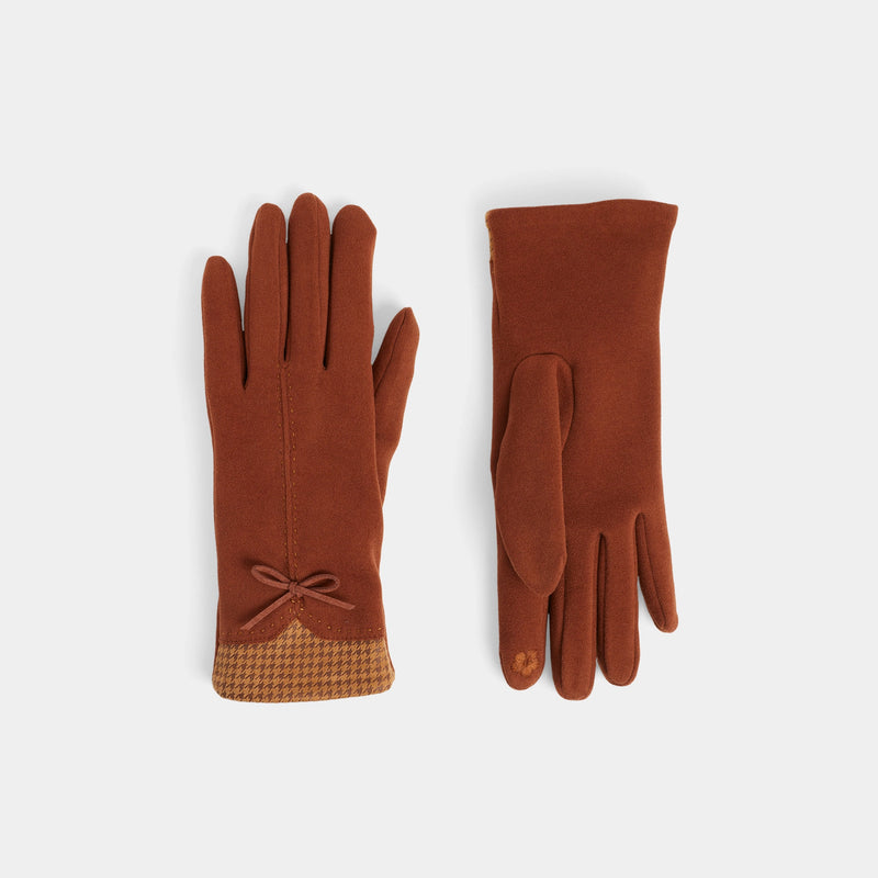 The "Houndstooth Bow" Touchscreen Gloves