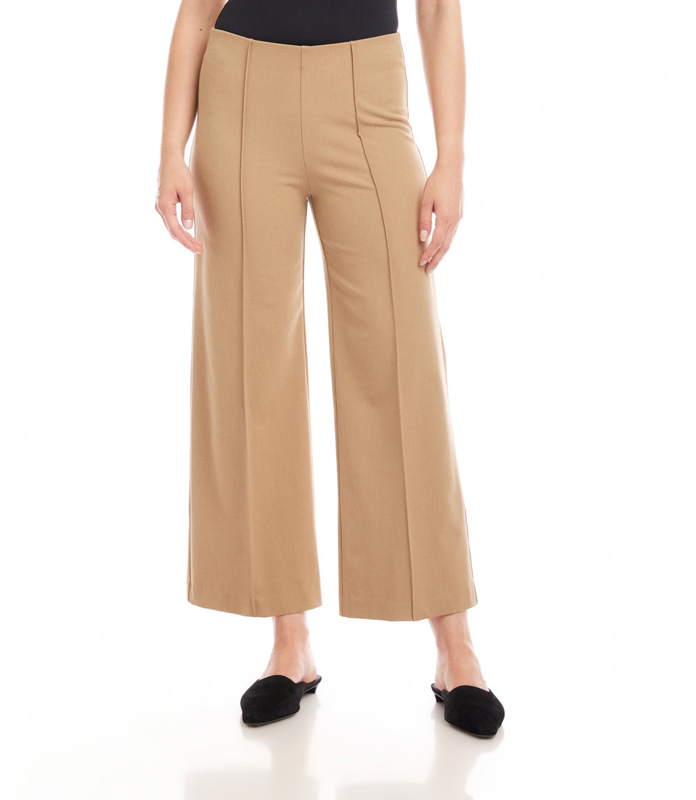 The “Camel” Cropped Wide Leg Pintuck Pant