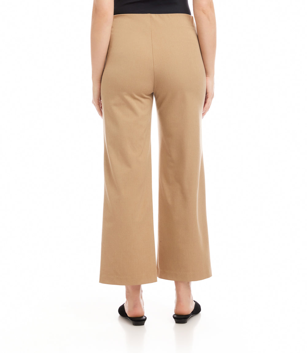 The “Camel” Cropped Wide Leg Pintuck Pant