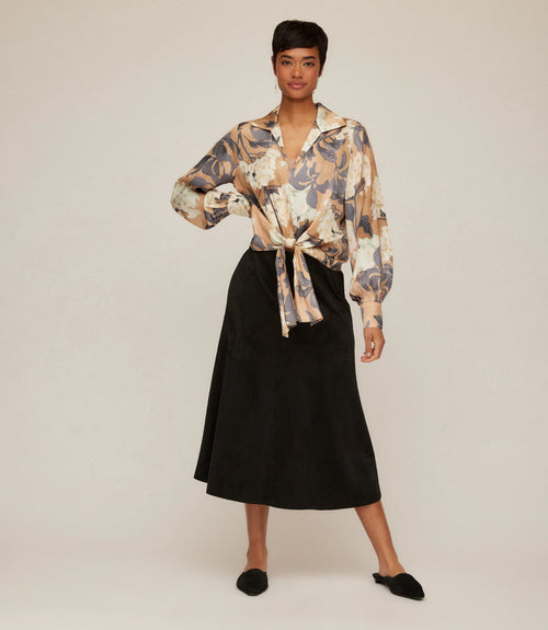 The “Floral” Tie Front Blouse