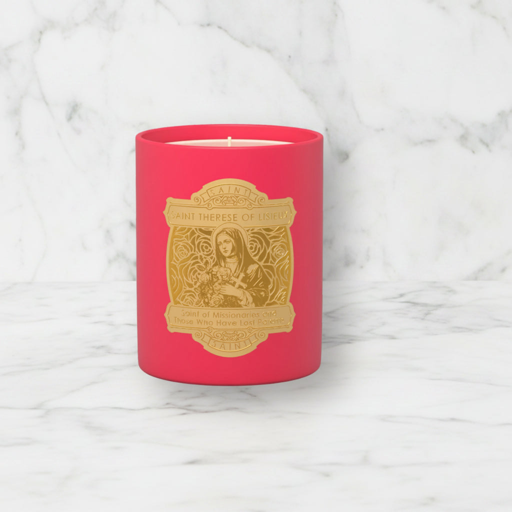 The "Saint Therese of Lisieux - Patron Saint of Missionaries and Those Who Have Lost Parents" Candle