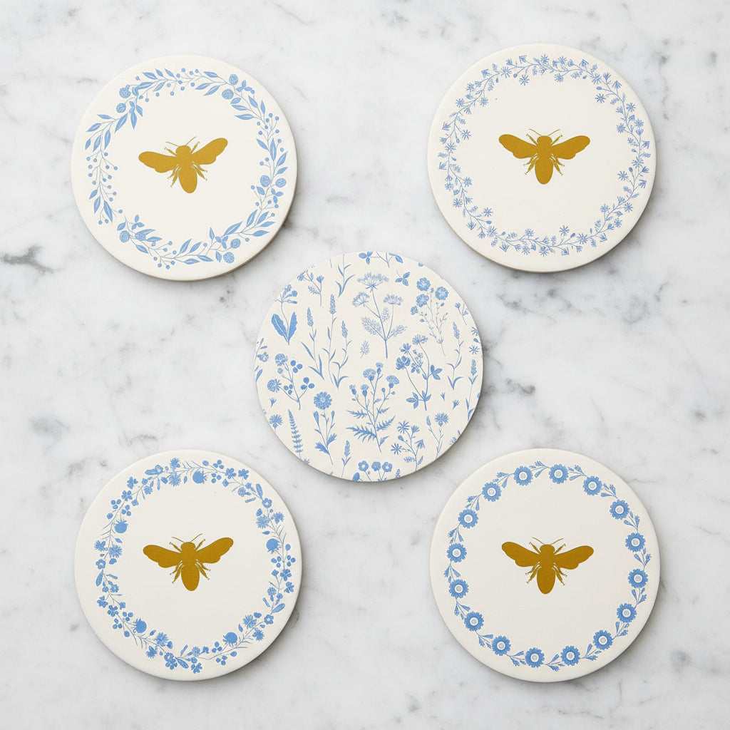 The "Bee & Blooms" Coasters