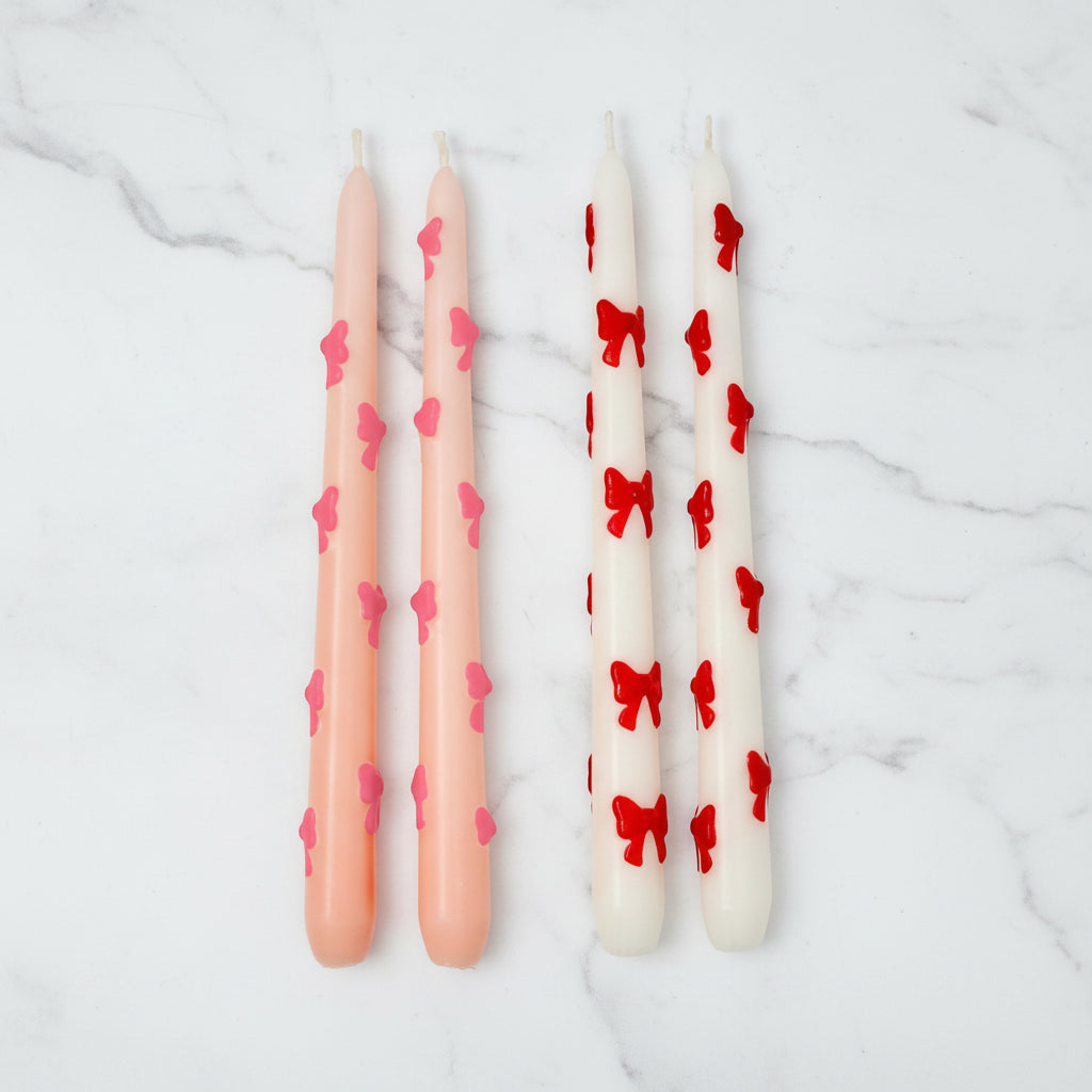 The "Holiday Bow" Boxed Set of Tapered Candles