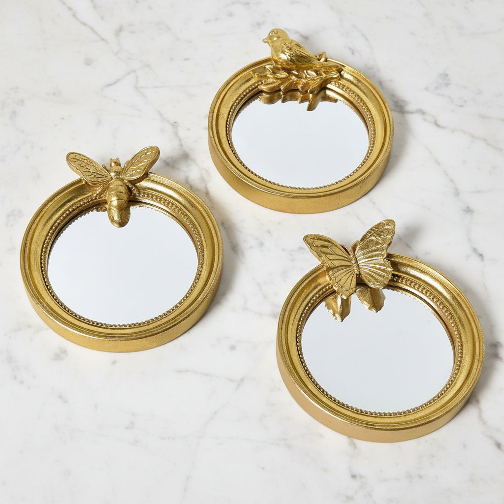 The "Vintage Round Mirror" Trinket Tray