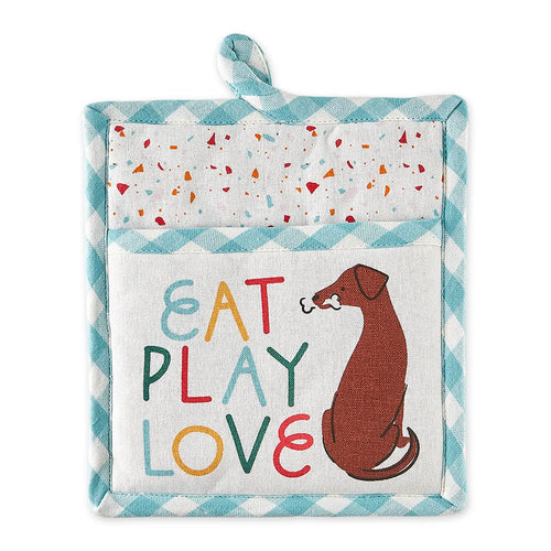 The "Eat Play Love" Potholder Set